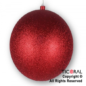 BOLA DE NAVIDAD 15 CM GLITTER ROJO x 1